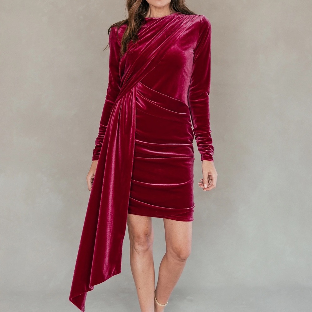 JessaKae Noor Velvet Dress Magenta NWT Jessa Kae